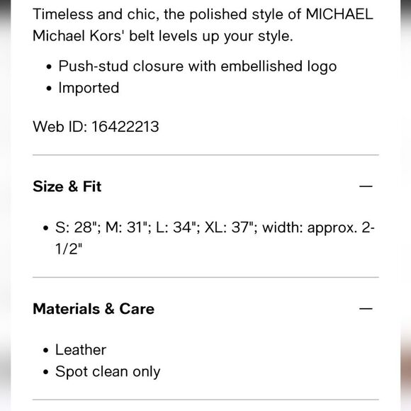 Michael Kors Embellished Logo Stretch Leather Belt main image 6